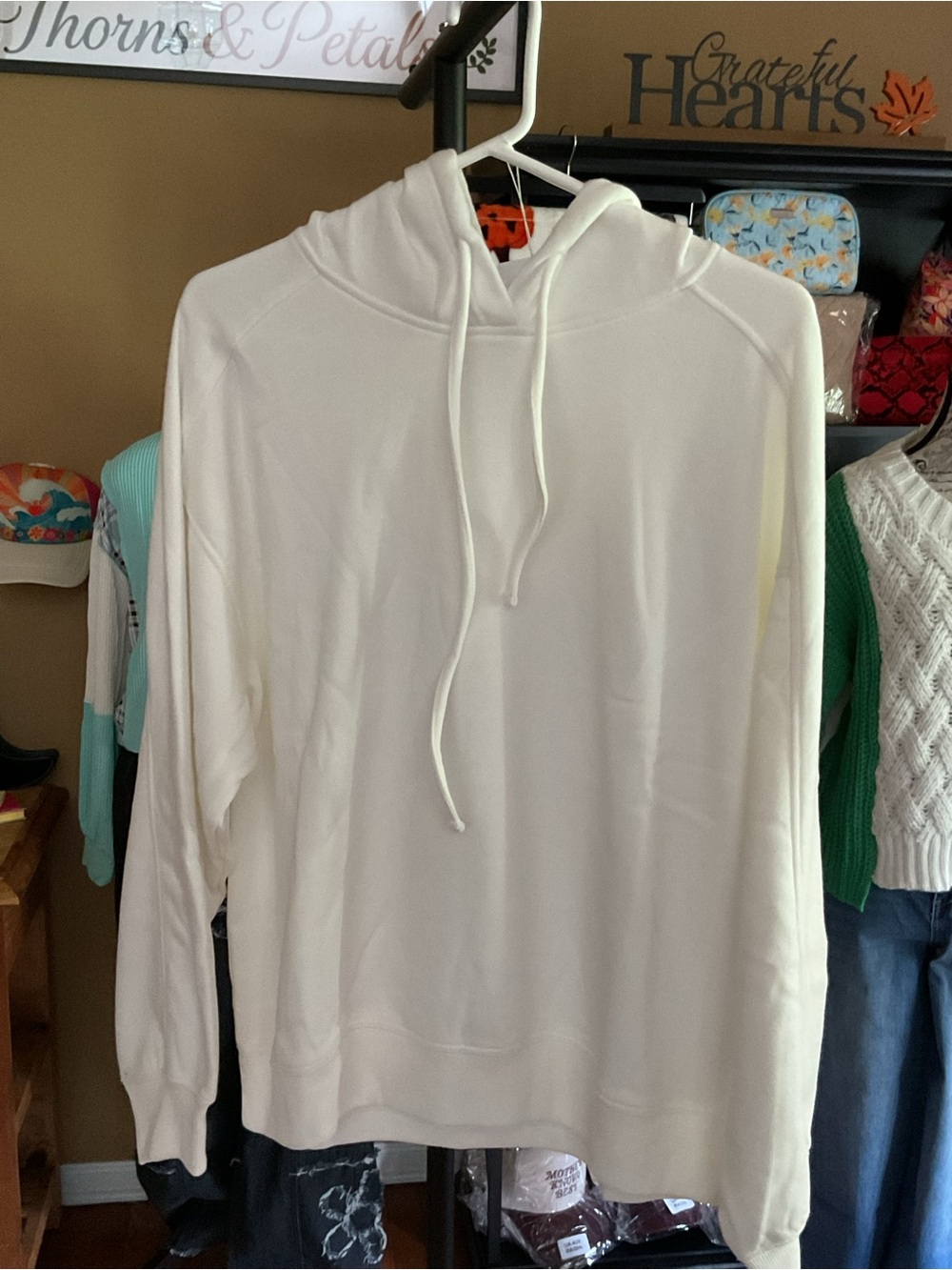 Zenana White Pullover Hoodie